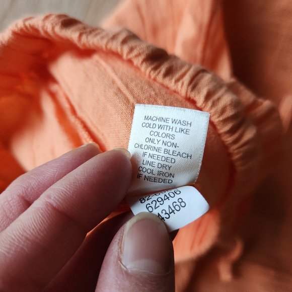 Vintage J.Jill Crinkle Familiar Fit at Waist Pull-On Wide Leg Pants Orange - Picture 7 of 7